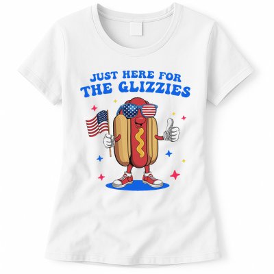 I'm Just Here For The Glizzies Funny Fourth Of July Wiener Womens T-Shirt