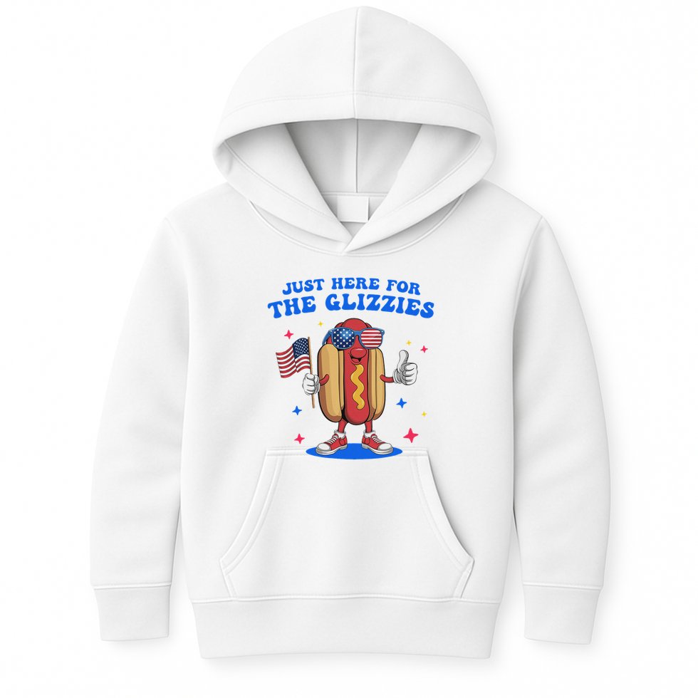 I'm Just Here For The Glizzies Funny Fourth Of July Wiener Kids Hoodie