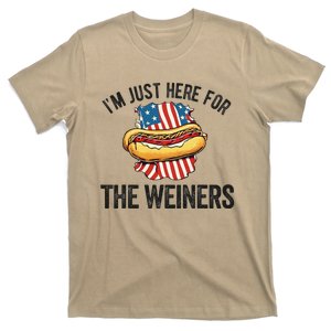 Im Just Here For Weiners Funny 4th July Hot Dog Sausage Gift T-Shirt