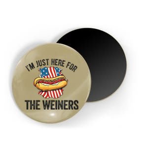 Im Just Here For Weiners Funny 4th July Hot Dog Sausage Gift Magnet