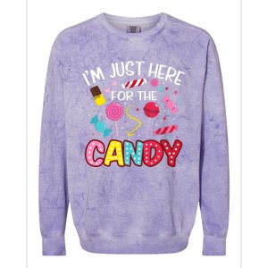 I'm Just Here For The Candy Halloween Cute Lollipop Sweets Colorblast Crewneck Sweatshirt