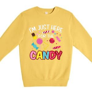 I'm Just Here For The Candy Halloween Cute Lollipop Sweets Premium Crewneck Sweatshirt