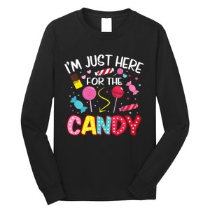 I'm Just Here For The Candy Halloween Cute Lollipop Sweets Long Sleeve Shirt