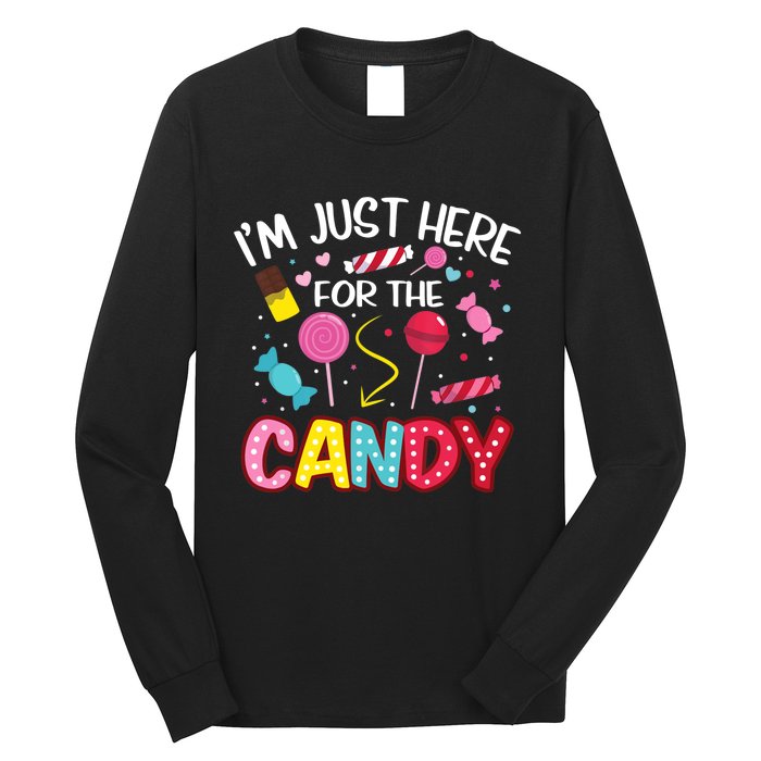 I'm Just Here For The Candy Halloween Cute Lollipop Sweets Long Sleeve Shirt