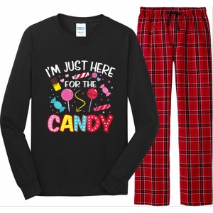 I'm Just Here For The Candy Halloween Cute Lollipop Sweets Long Sleeve Pajama Set