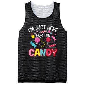 I'm Just Here For The Candy Halloween Cute Lollipop Sweets Mesh Reversible Basketball Jersey Tank