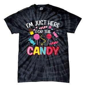 I'm Just Here For The Candy Halloween Cute Lollipop Sweets Tie-Dye T-Shirt