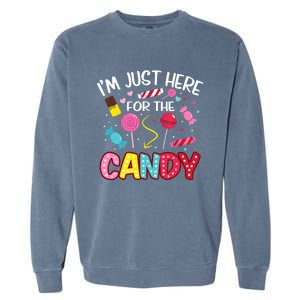 I'm Just Here For The Candy Halloween Cute Lollipop Sweets Garment-Dyed Sweatshirt