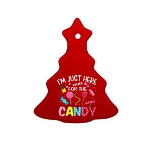 I'm Just Here For The Candy Halloween Cute Lollipop Sweets Ceramic Tree Ornament