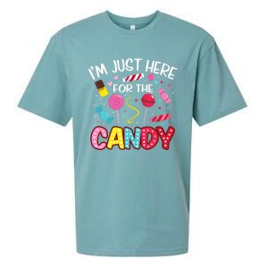 I'm Just Here For The Candy Halloween Cute Lollipop Sweets Sueded Cloud Jersey T-Shirt