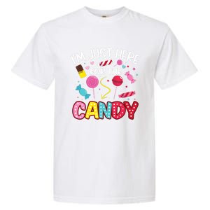 I'm Just Here For The Candy Halloween Cute Lollipop Sweets Garment-Dyed Heavyweight T-Shirt