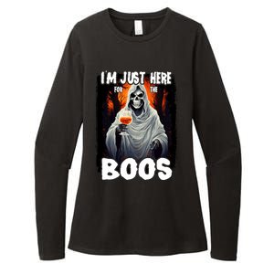 Im Just Here For The Boos Ghost Funny Halloween Womens CVC Long Sleeve Shirt