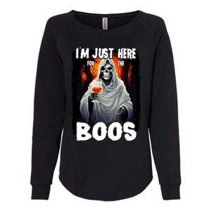 Im Just Here For The Boos Ghost Funny Halloween Womens California Wash Sweatshirt