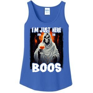 Im Just Here For The Boos Ghost Funny Halloween Ladies Essential Tank