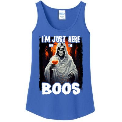 Im Just Here For The Boos Ghost Funny Halloween Ladies Essential Tank