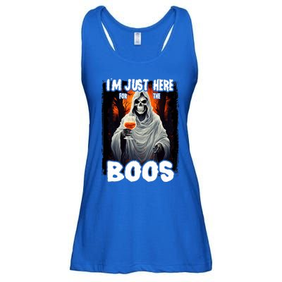 Im Just Here For The Boos Ghost Funny Halloween Ladies Essential Flowy Tank