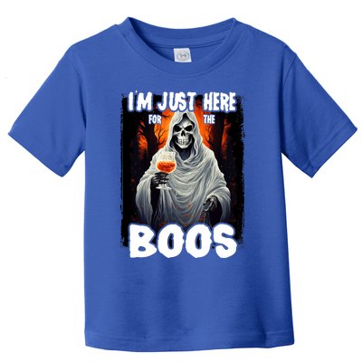 Im Just Here For The Boos Ghost Funny Halloween Toddler T-Shirt