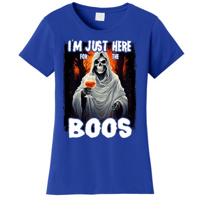 Im Just Here For The Boos Ghost Funny Halloween Women's T-Shirt