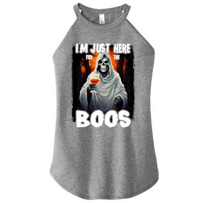 Im Just Here For The Boos Ghost Funny Halloween Women's Perfect Tri Rocker Tank