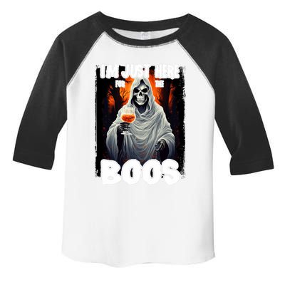 Im Just Here For The Boos Ghost Funny Halloween Toddler Fine Jersey T-Shirt