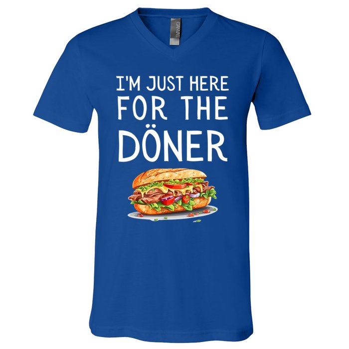 IM Just Here For The Doner Funny Kebab Food Gift V-Neck T-Shirt