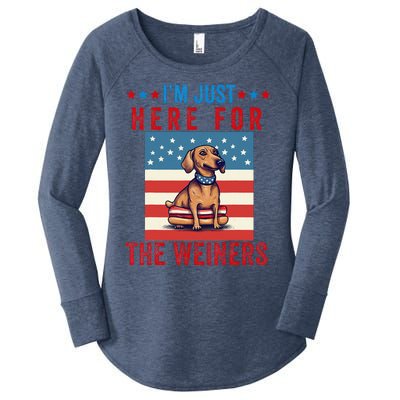 Im Just Here For Weiners Funny 4th July Hot Dog Sausage Women's Perfect Tri Tunic Long Sleeve Shirt