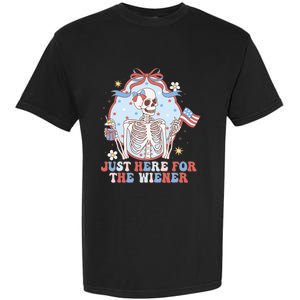 IM Just Here For The Wieners Funny Skeleton Garment-Dyed Heavyweight T-Shirt