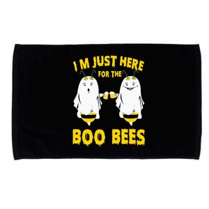 Im Just Here For The Boo Bees Funny Beer Halloween Ghost Microfiber Hand Towel