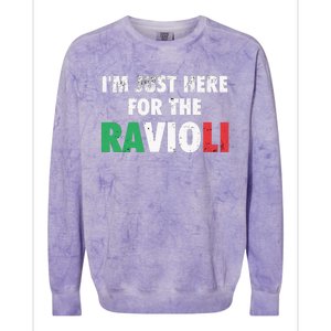 Im Just Here For The Ravioli Funny Italian Food Colorblast Crewneck Sweatshirt