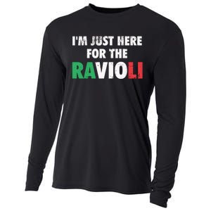 Im Just Here For The Ravioli Funny Italian Food Cooling Performance Long Sleeve Crew