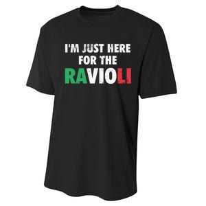 Im Just Here For The Ravioli Funny Italian Food Performance Sprint T-Shirt