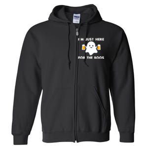 Im Just Here For The Boos Funny Halloween Beer Full Zip Hoodie