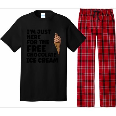 IM Just Here For The Free Ice Chocolate Cream Summer Gift Pajama Set