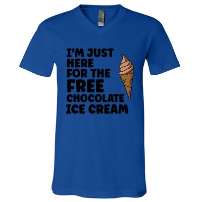 IM Just Here For The Free Ice Chocolate Cream Summer Gift V-Neck T-Shirt