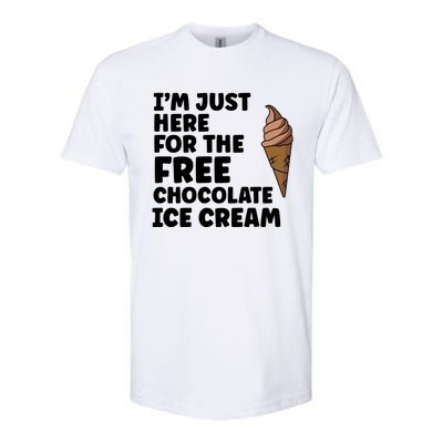 IM Just Here For The Free Ice Chocolate Cream Summer Gift Softstyle® CVC T-Shirt