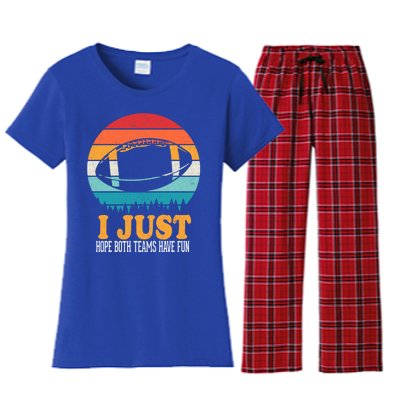 I Just Hope Both Teams Have Fun Funny Football Fans Meaningful Gift Player Great Women's Flannel Pajama Set