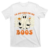 IM Just Here For The Boos Ghost Retro Groovy Halloween T-Shirt