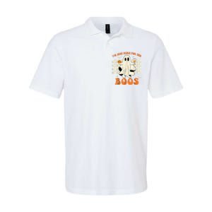 IM Just Here For The Boos Ghost Retro Groovy Halloween Softstyle Adult Sport Polo