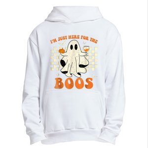 IM Just Here For The Boos Ghost Retro Groovy Halloween Urban Pullover Hoodie