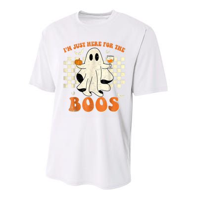 IM Just Here For The Boos Ghost Retro Groovy Halloween Performance Sprint T-Shirt