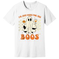 IM Just Here For The Boos Ghost Retro Groovy Halloween Premium T-Shirt