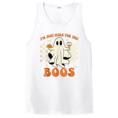 IM Just Here For The Boos Ghost Retro Groovy Halloween PosiCharge Competitor Tank