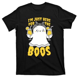 IM Just Here For The Boos Halloween Women Ghost Cute Funny T-Shirt