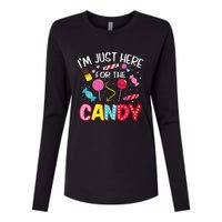 Im Just Here For The Candy Halloween Cute Lollipop Sweets Womens Cotton Relaxed Long Sleeve T-Shirt