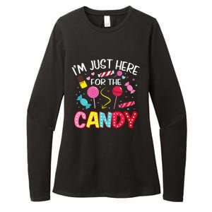 Im Just Here For The Candy Halloween Cute Lollipop Sweets Womens CVC Long Sleeve Shirt