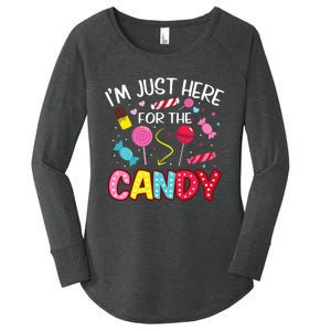 Im Just Here For The Candy Halloween Cute Lollipop Sweets Women's Perfect Tri Tunic Long Sleeve Shirt