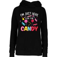 Im Just Here For The Candy Halloween Cute Lollipop Sweets Womens Funnel Neck Pullover Hood