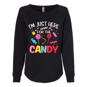 Im Just Here For The Candy Halloween Cute Lollipop Sweets Womens California Wash Sweatshirt