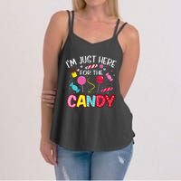 Im Just Here For The Candy Halloween Cute Lollipop Sweets Women's Strappy Tank