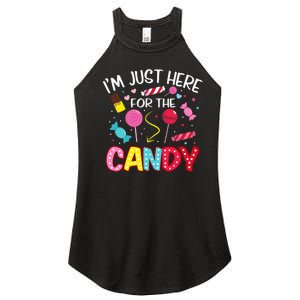 Im Just Here For The Candy Halloween Cute Lollipop Sweets Women's Perfect Tri Rocker Tank